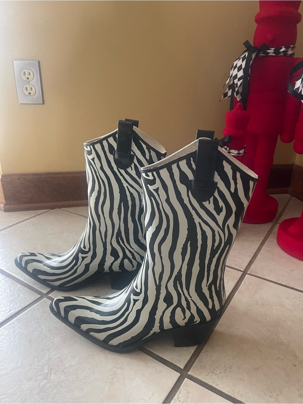 Corkys Zebra Cowboy Rain Boots